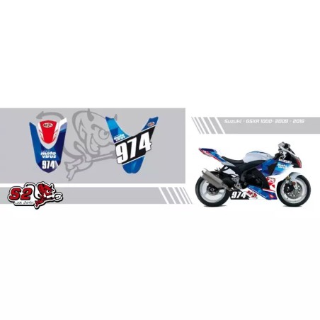 Kit adhesivos personalizables Suzuki GSXR-1000 2009-2016 S2 Concept