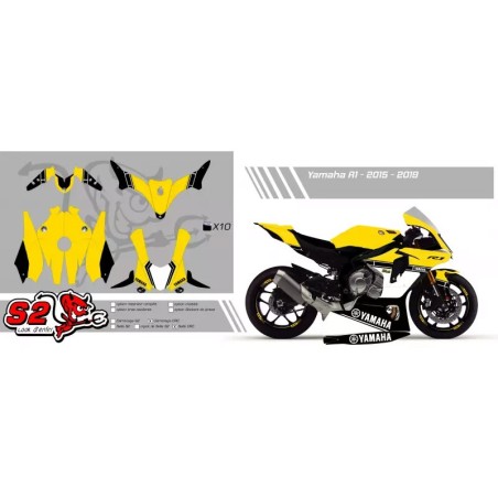 Kit adhesivos personalizables Yamaha R1 2018-2019 S2 Concept