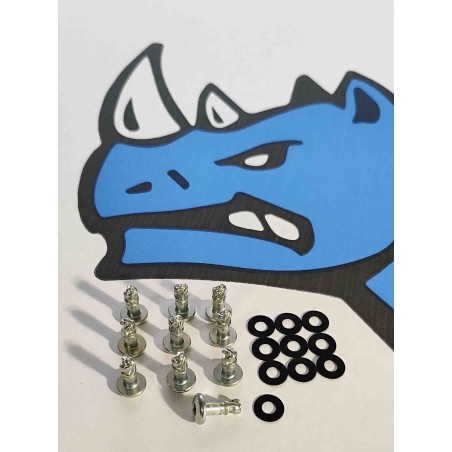 Kit 10Tornillos plateados Rápido 1/4 de vuelta DZUS 15mm.