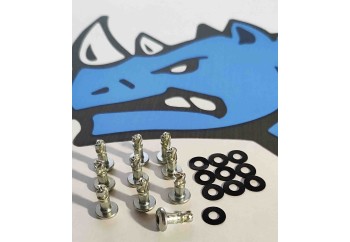 Kit 10Tornillos plateados Rápido 1/4 de vuelta DZUS 15mm.